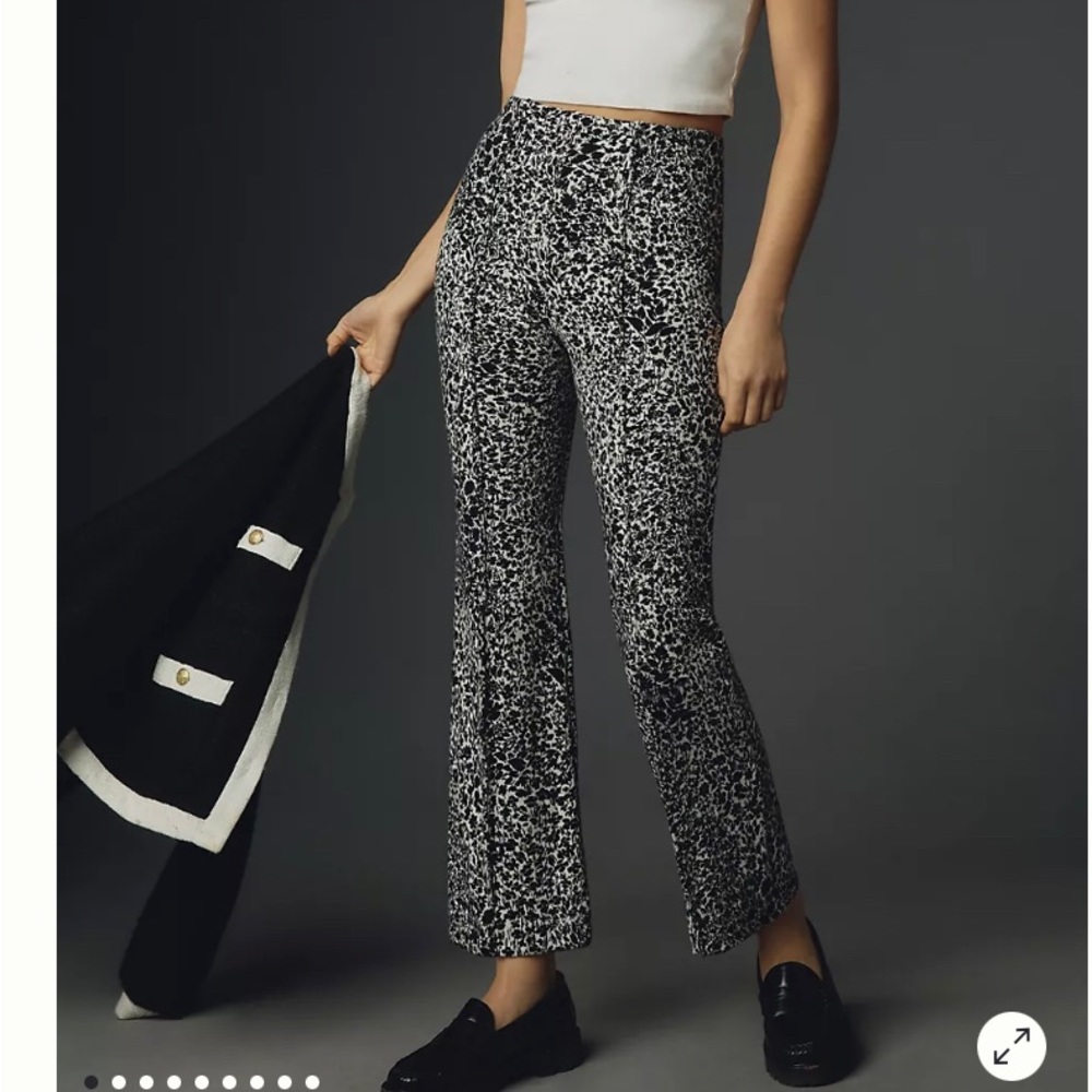 Anthropologie leopard cropped pant